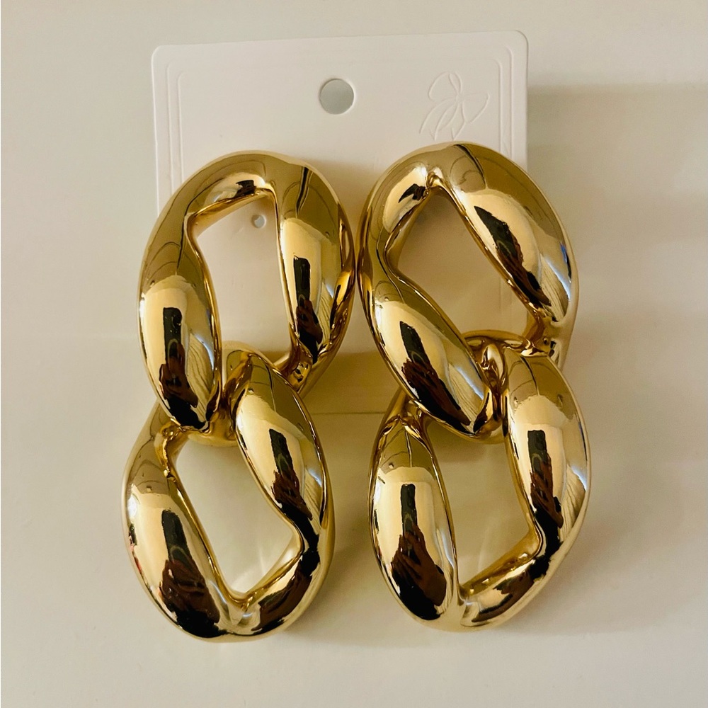 Gold Link Drop Earrings - Women Jewelry